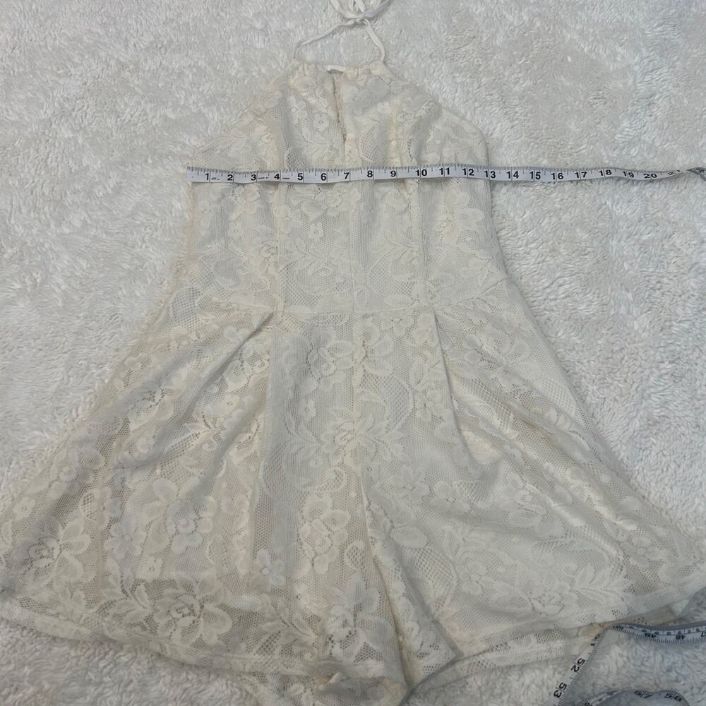 VTG Hollister Womens Fairy Lace Cottage Soft Core White Halter Romper Sz S - Picture 4 of 6